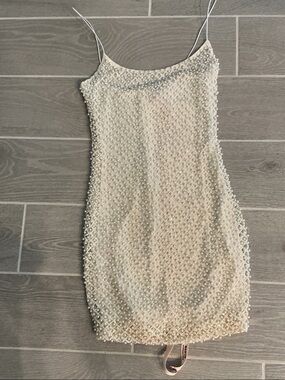 Oh Polly | Dresses | Oh Polly Drop A Glint Embellished Bodycon Mini Dress Size 8 Gold Date Night New